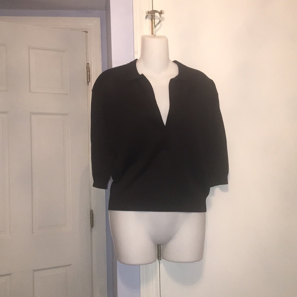 Tibi Cropped Polo Shirt